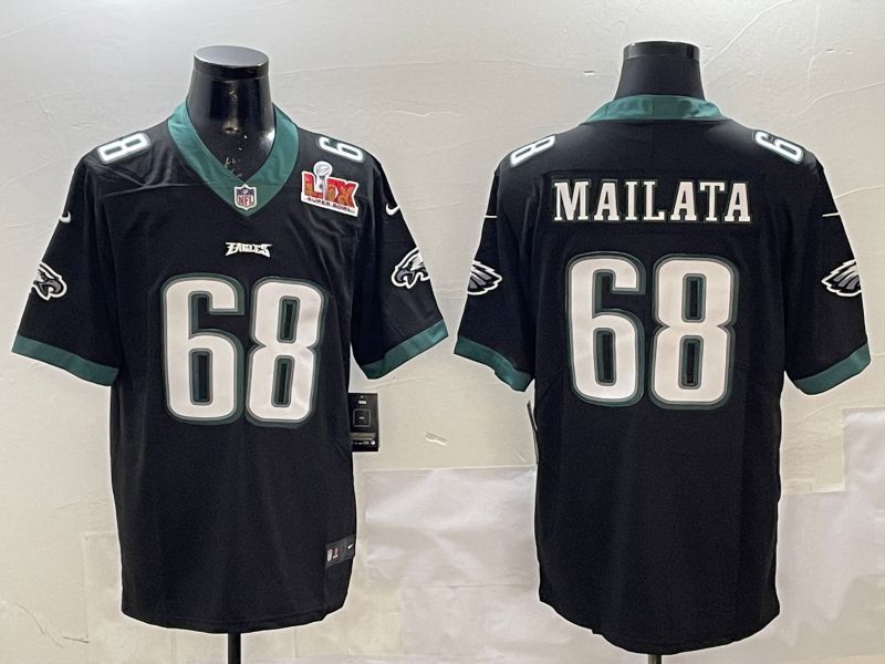 Men Philadelphia Eagles 68 Mailata Black Second generations 2025 Nike Vapor Limited NFL Jersey style 2